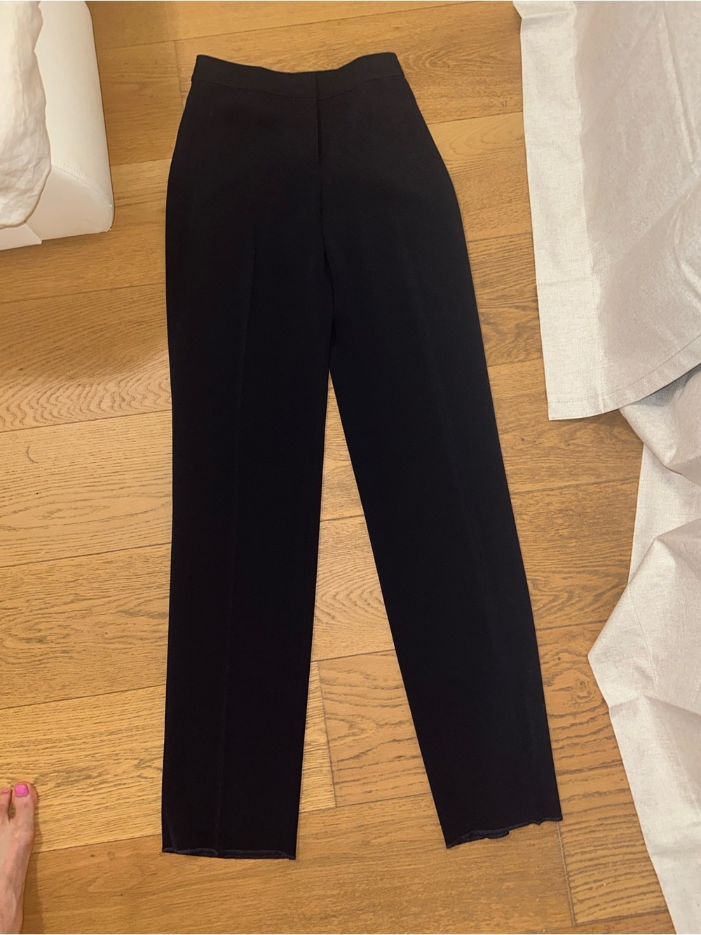 St. John Navy Diana Straight-Leg Trousers